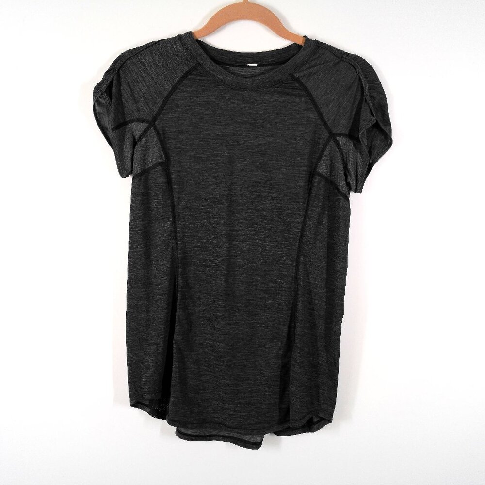 Lululemon Run: Sun Sprinter Short Sleeve Shirt Gray & Black